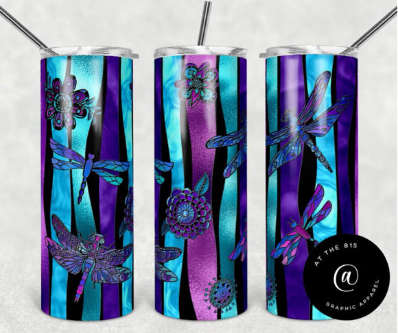 Dragon Fly Stained Glass Tumbler