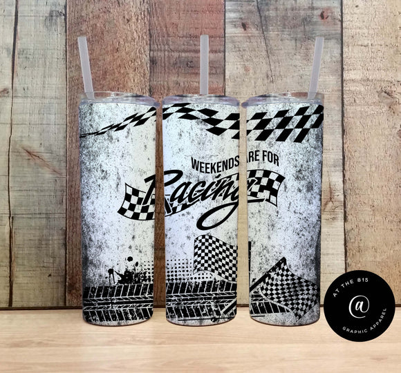 Weekends Are For Racing Graphic Tumbler